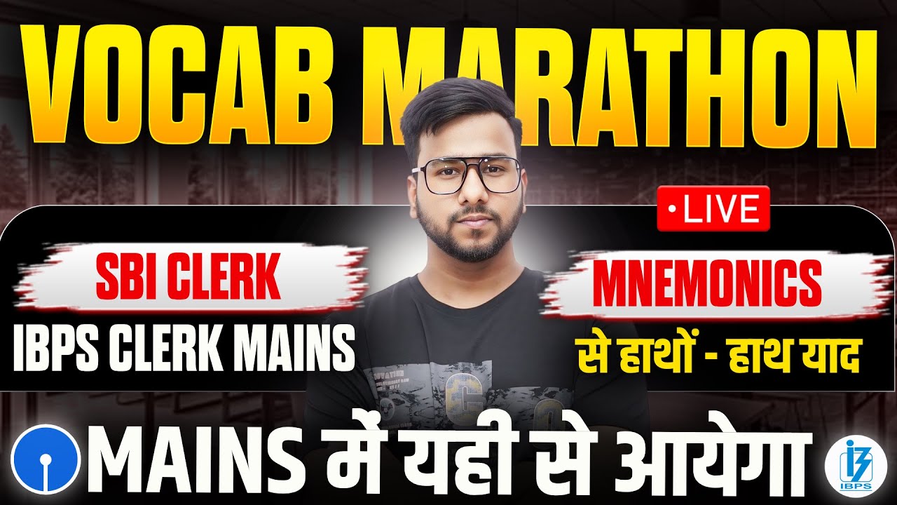 Vocabulary Marathon for SBI & IBPS Clerk Mains 2025 | Last 3 Months The Hindu Vocabulary | Varun Sir