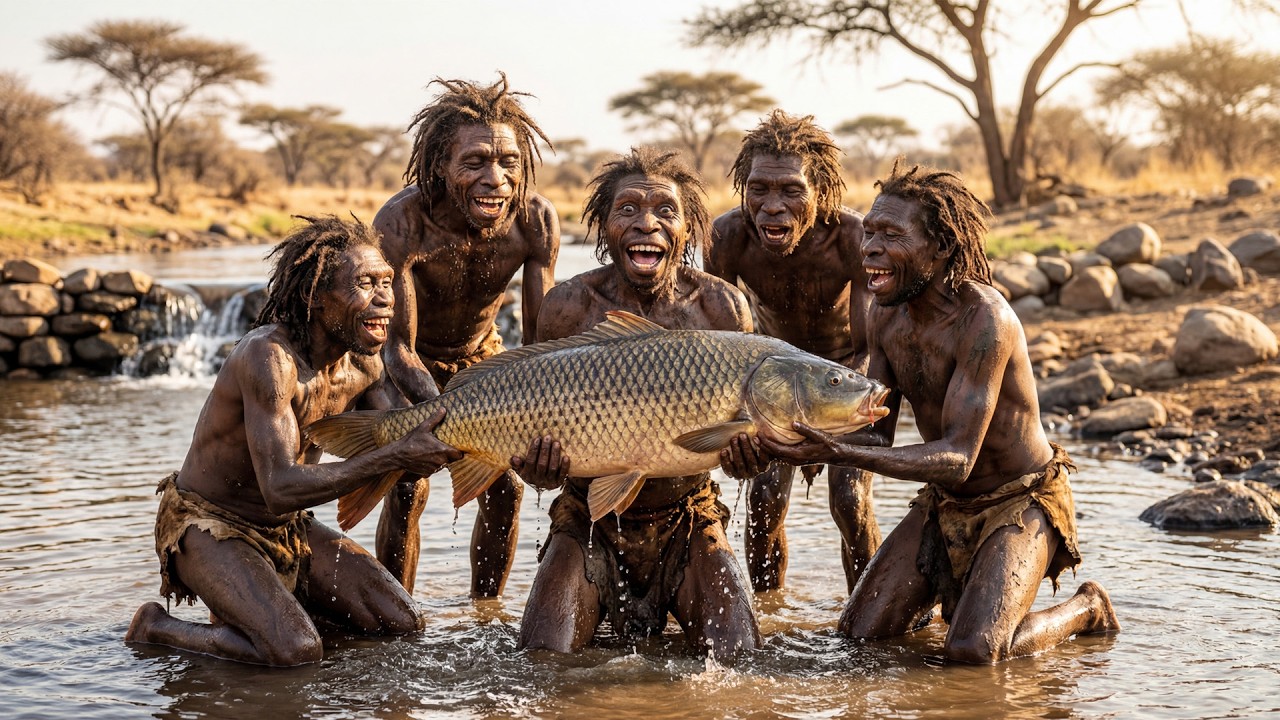 Life 3.6 Million Years Ago | How Did Prehistoric Humans Catch Fish Without Tools?