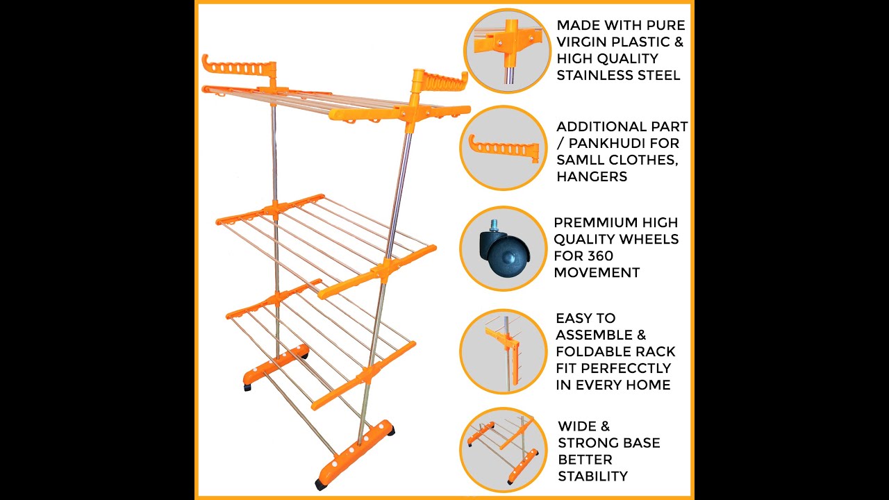 The National Company presenting you SINGLE POLE 3 LAYER CLOTH DRYING STAND