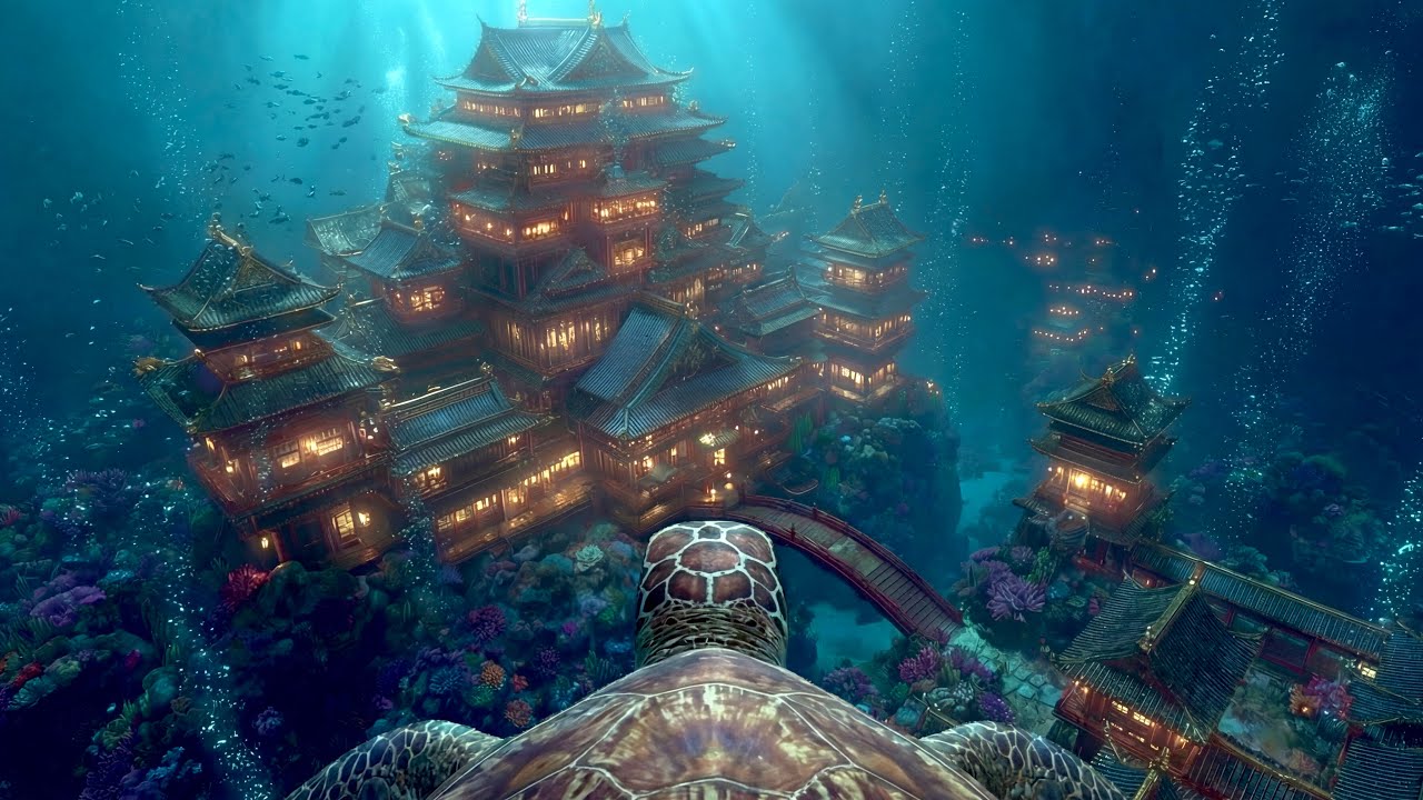 竜宮城ホテルに宿泊してみた【AI幻想ホテルpart8】｜🐢 Underwater Dragon Palace Hotel【AI Fantasy Hotel】