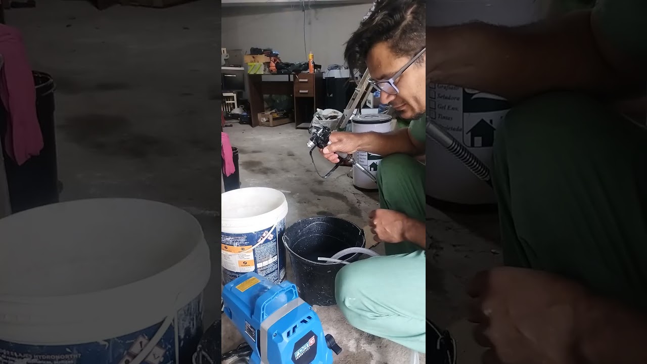 Limpeza do sistema da airless fortg 6001 limpando mangueira e sistema pela mangueira e pelo retorno.