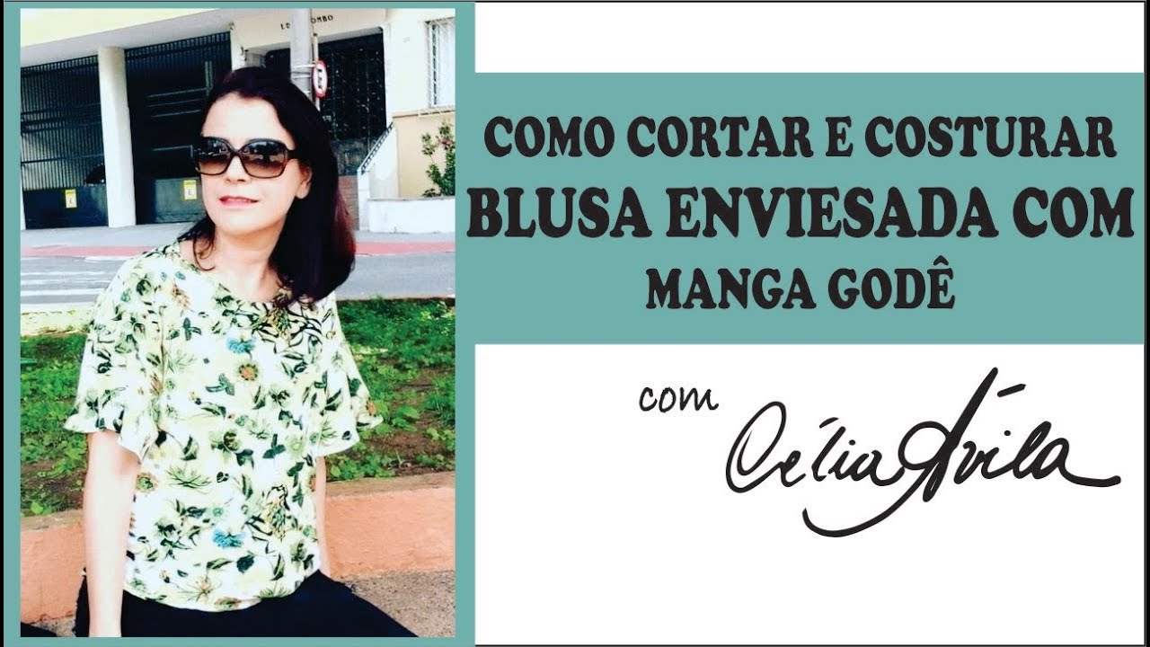 BLUSA ENVIESADA COM MANGA GODÊ - COM CÉLIA ÁVILA