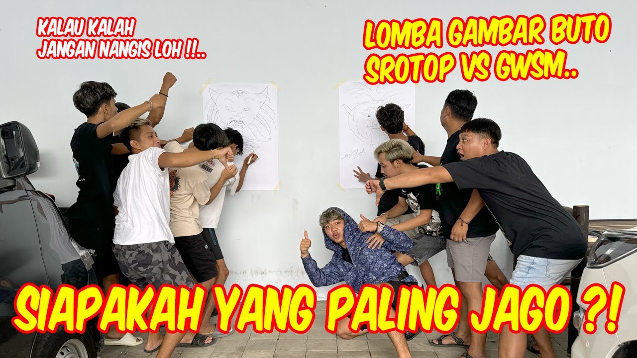 PERTARUHAN HARGA DIRI !! Lomba gambar buto antara tim GWSM vs tim Srotop TV