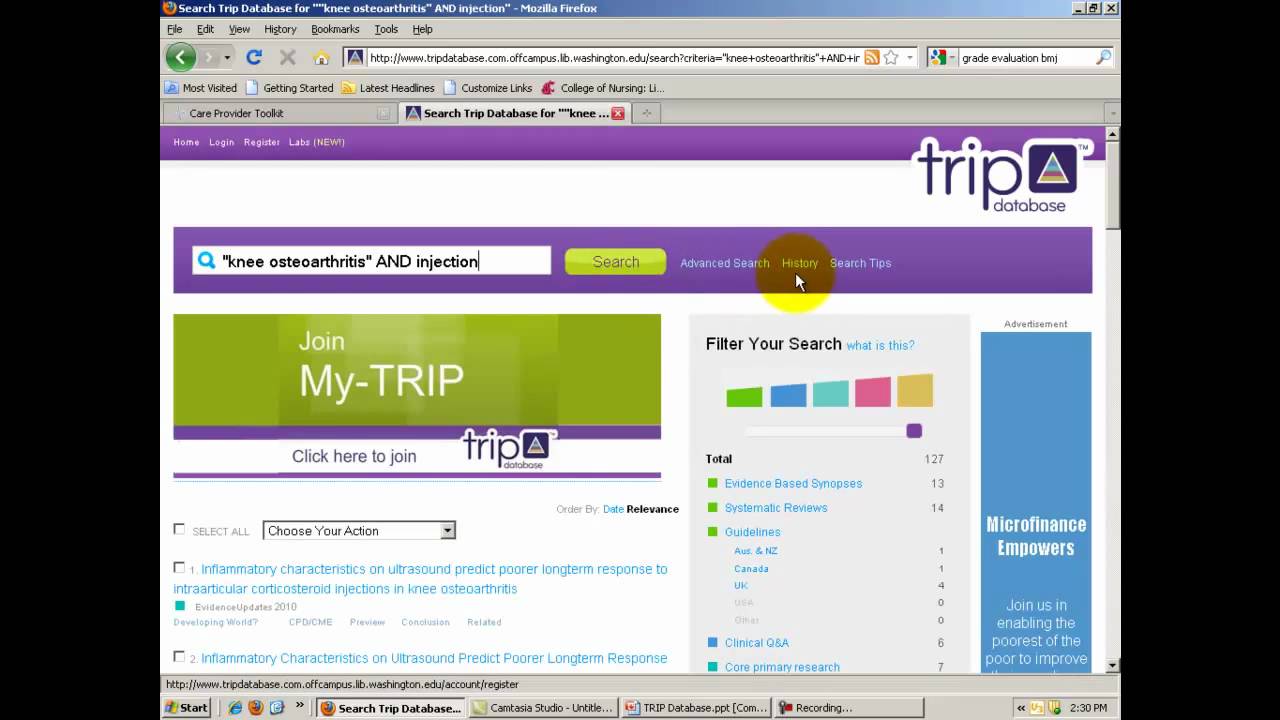TRIP database tutorial