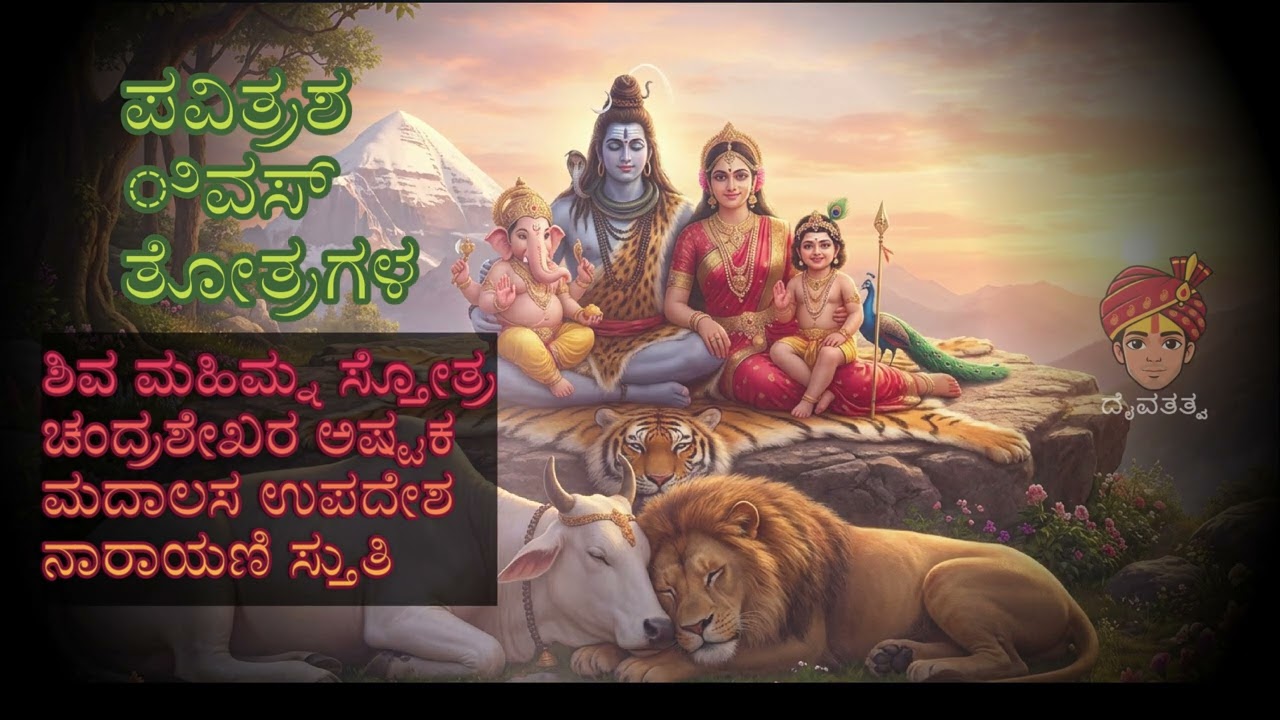 ಶಿವ ಮಹಿಮ್ನ ಸ್ತೋತ್ರ | ಚಂದ್ರಶೇಖರ ಅಷ್ಟಕ | ಮದಾಲಸ ಉಪದೇಶ | ನಾರಾಯಣಿ ಸ್ತುತಿ