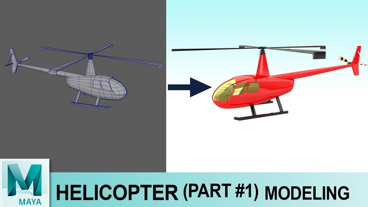 Helicopter Modeling Tutorial in Autodesk Maya 2017 (Part 1) | 3D Tutorials for Beginners Series