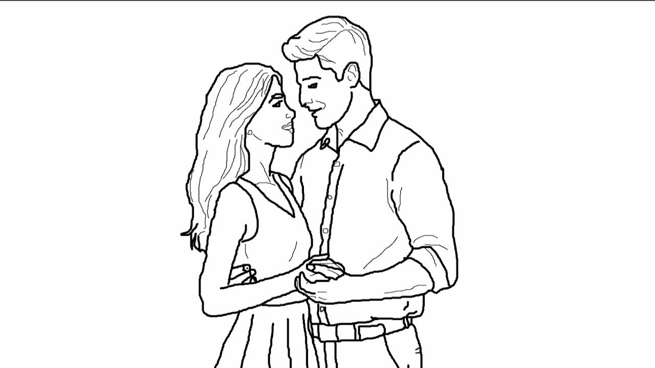Romantic Couple Drawing - Step by Step - Easy - Valentine Day - Nishant Pundir