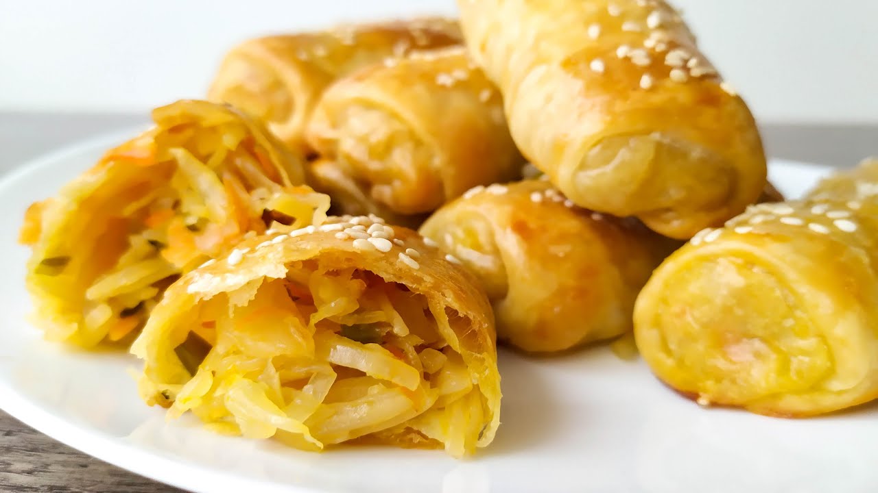 Практически ИЗ НИЧЕГО 🥖 Молдавские пирожки ВЭРЗЭРЕ с капустой! Тонкое тесто и много вкусной начинки!