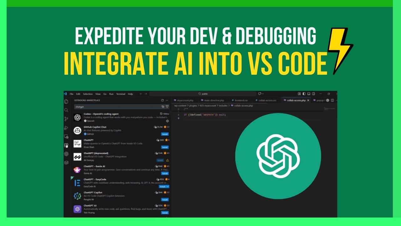 How To Integrate ChatGPT Codex AI into Your Visual Studio Code IDE - AI Tool Extension