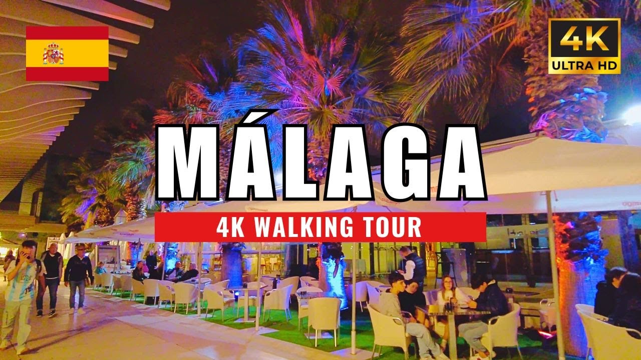 Málaga SPAIN 🇪🇸 Nightwalk | City Center During Christmas 🎄✨