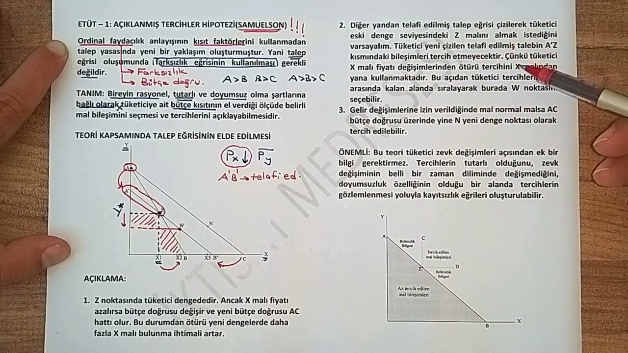 46) ETÜT-1: AÇIKLANMIŞ TERCİHLER HİPOTEZİ