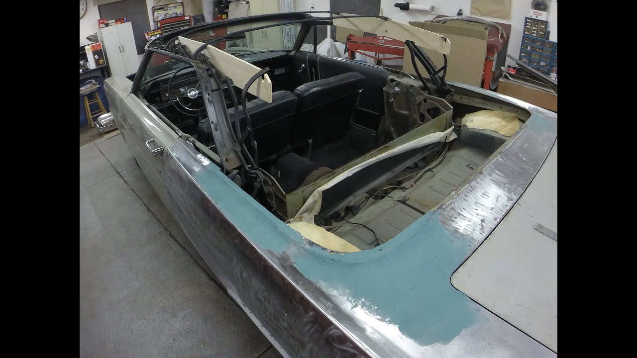 1966 Ford Galaxie 500 convertible restoration part 97 welding up left side
