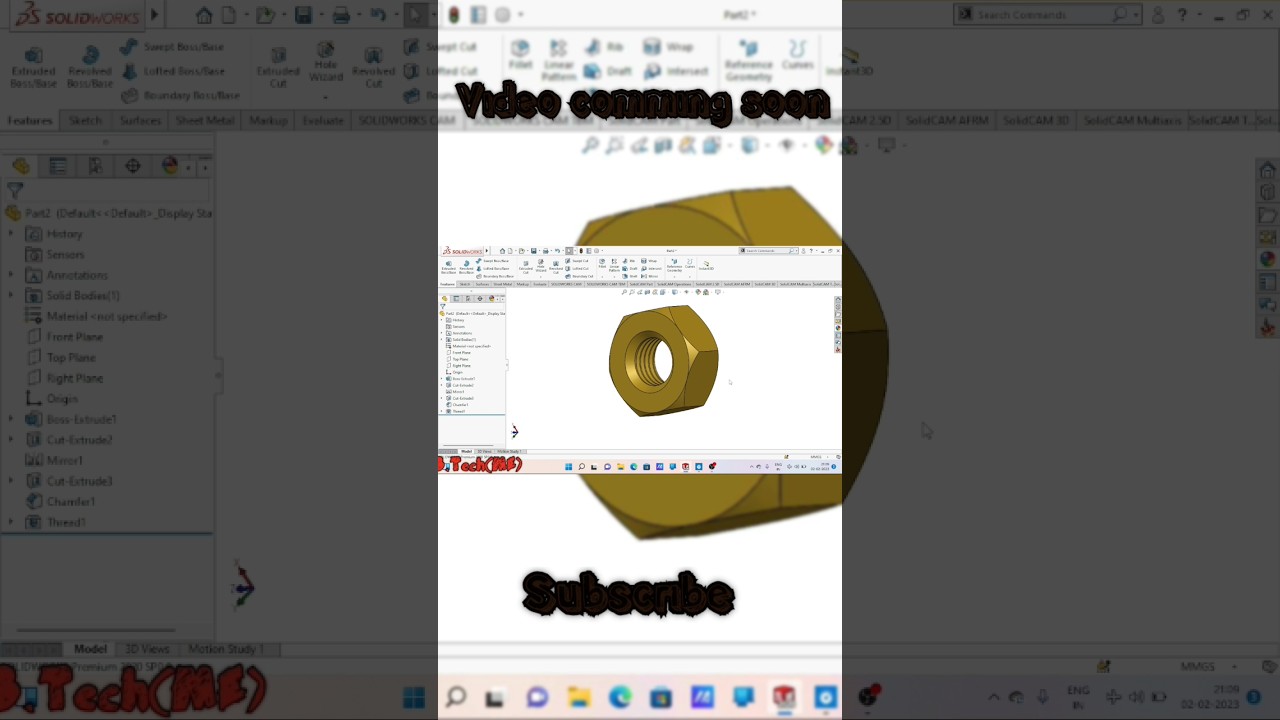 How to make nut in solidworks  
