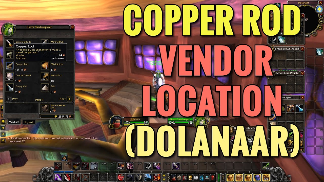 Dolanaar Copper Rod Vendor - WoW Classic