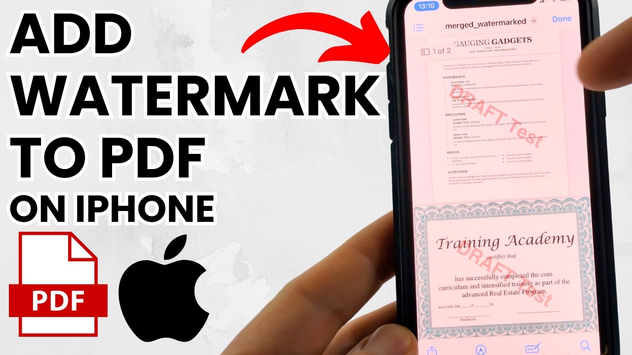 How to Add Watermark to PDF on iPhone - FREE