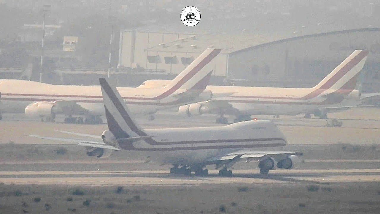 Aerostan B747-251B(SF) Takeoff from Hazy Karachi Airport