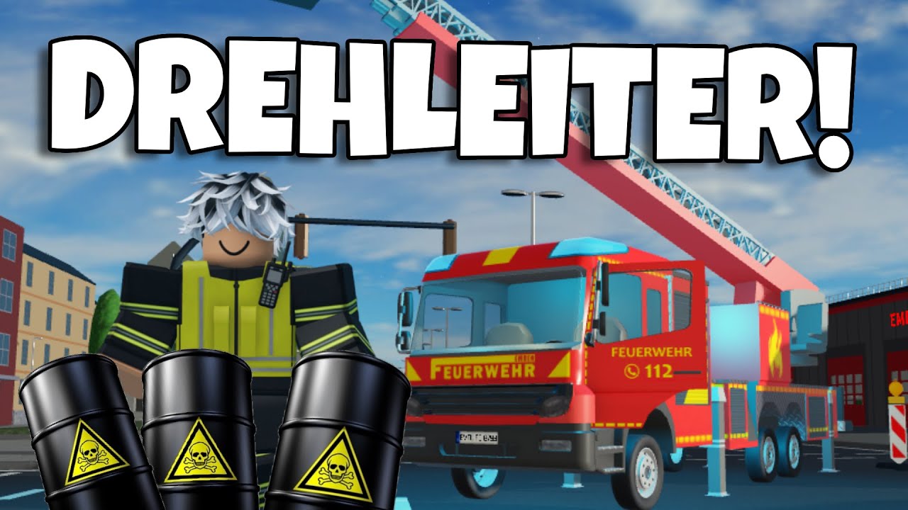 DREHLEITER und GEFÄHRLICHE FÄSSER als FEUERWEHRMANN | Notruf Emden ROBLOX Deutsch