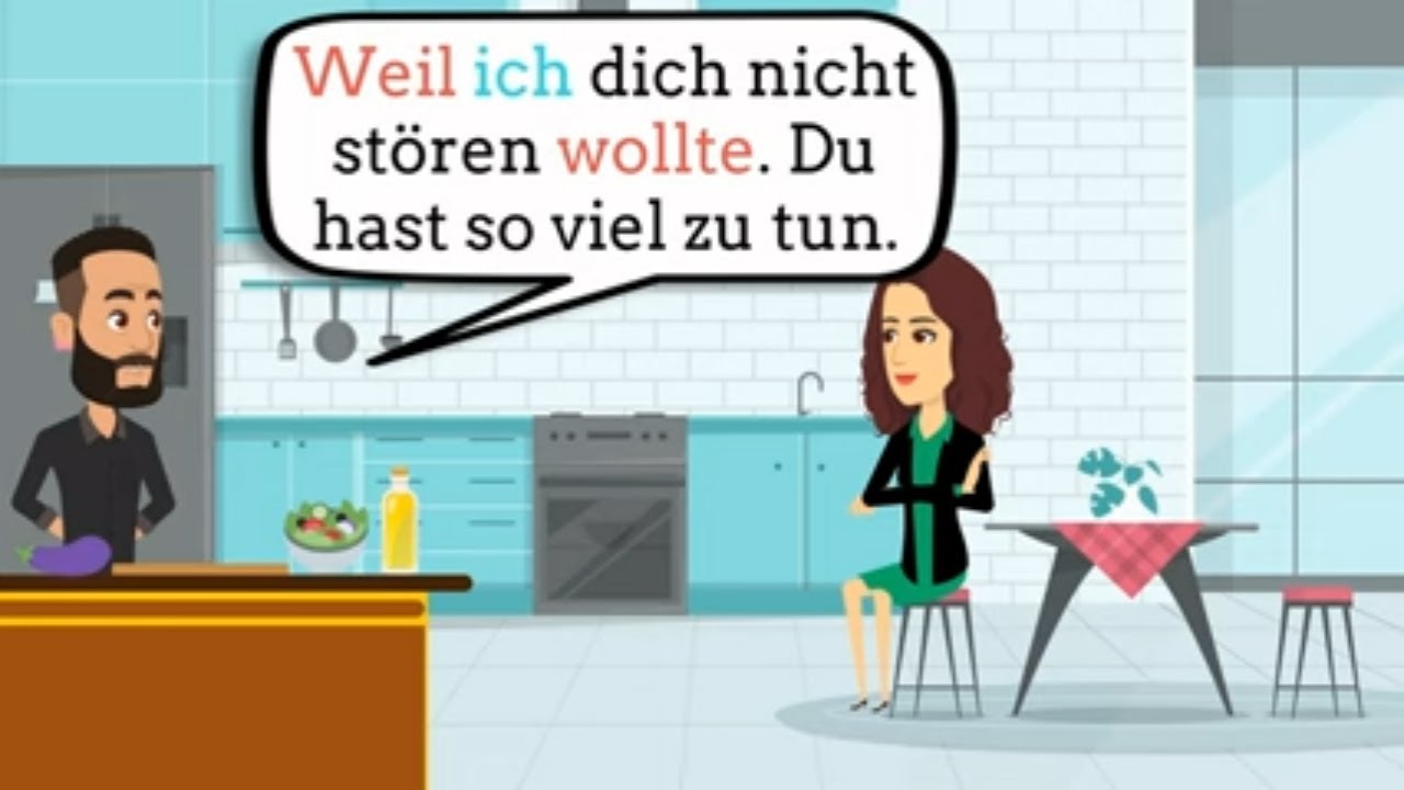 Deutsch lernen B1 - Nebensätze  - weil, dass und wenn.