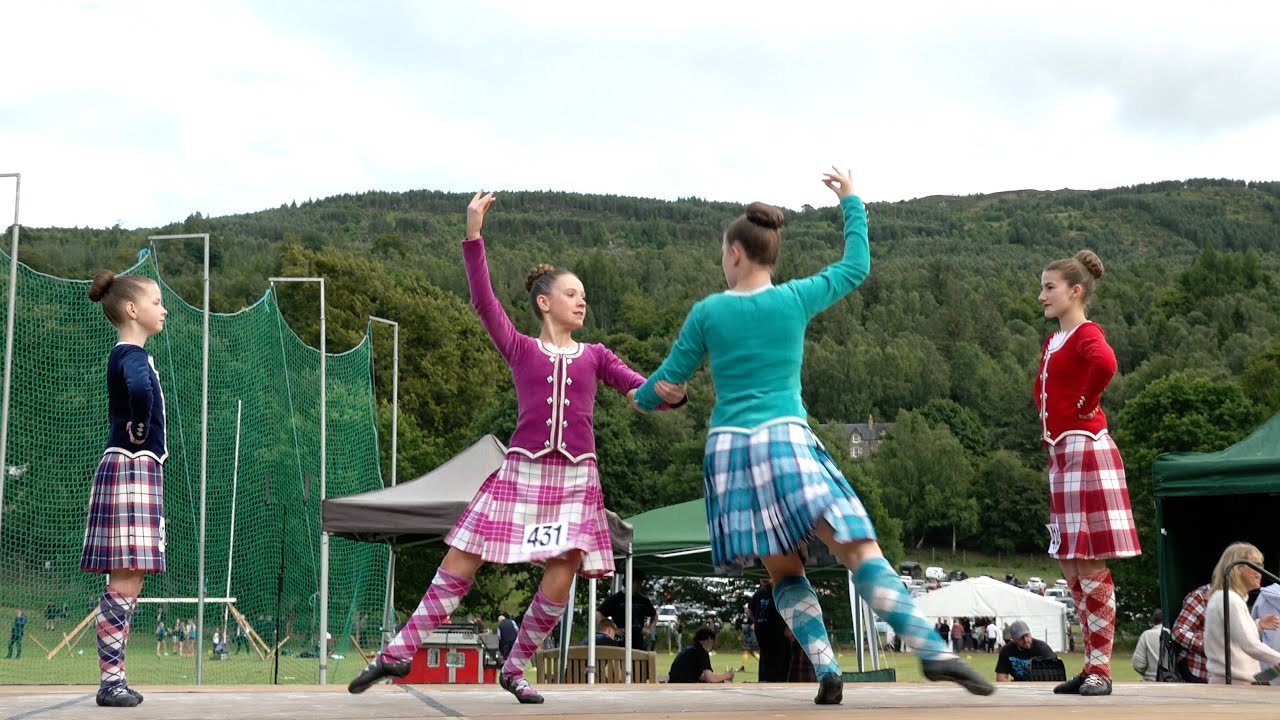 Half Reel of Tulloch Scottish Highland dancing competition held during 2023 Kenmore Highland Games