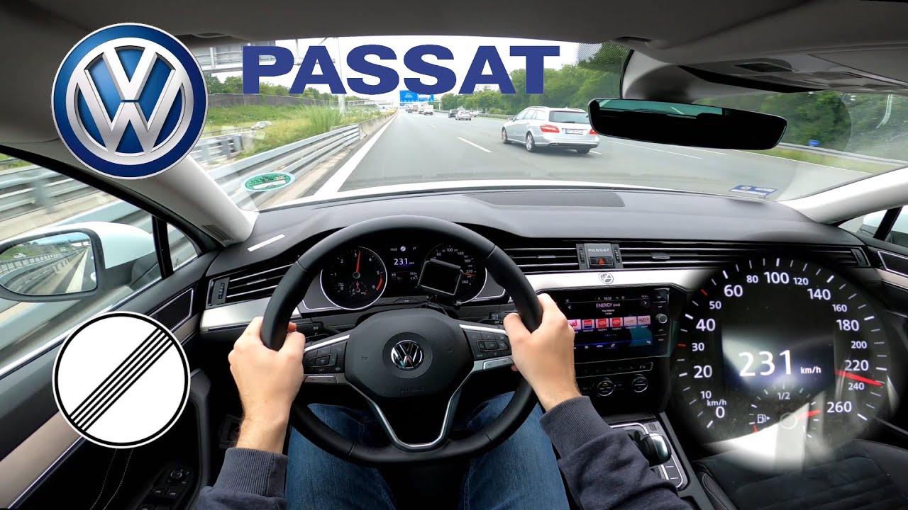 VW Passat B8 2.0 TDI DSG (150HP) | TOP SPEED ON GERMAN NO LIMIT AUTOBAHN | 232km/h