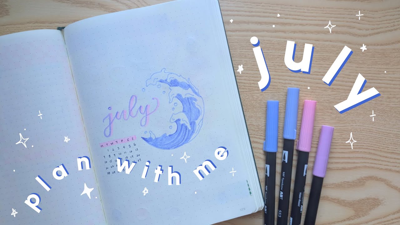 July Journal Setup | Oceans Monthly Spread + Plan With Me
