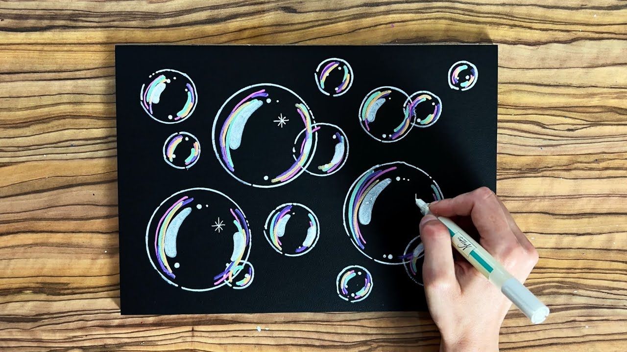 How To Draw Bubbles┃Bubble Drawing With Acrylic Markers