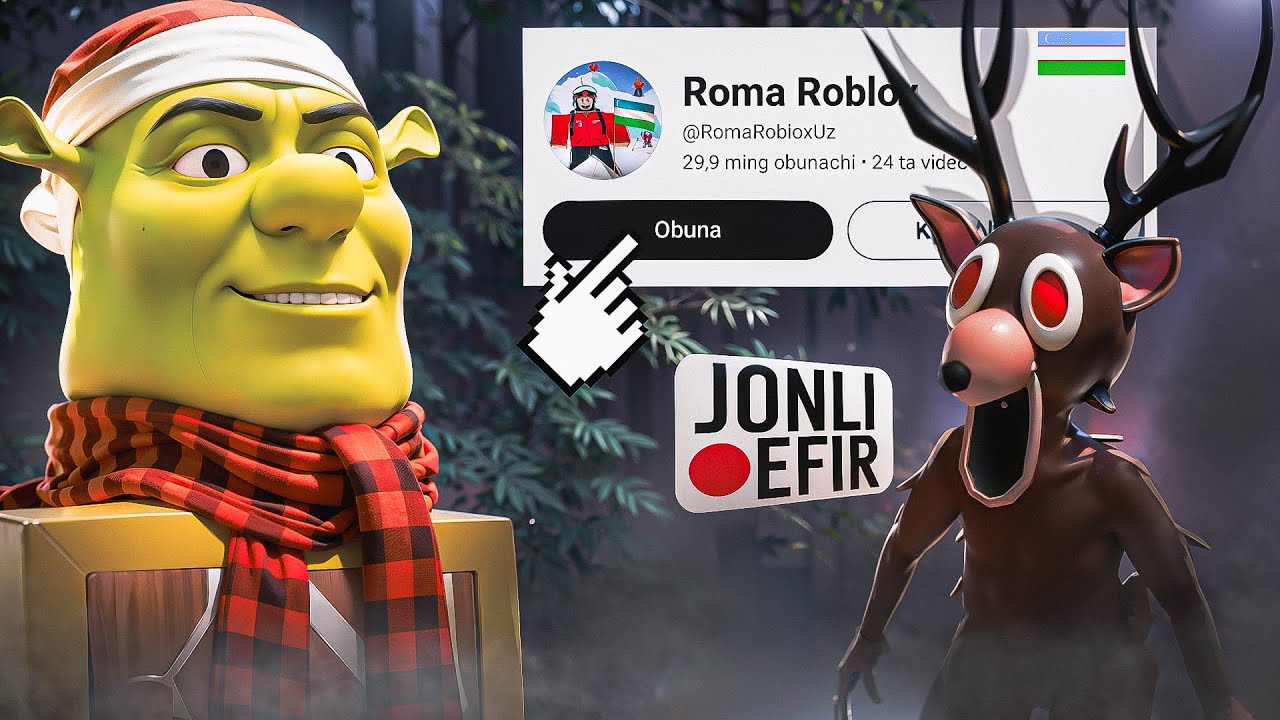 JONLI EFIR🔴UZBEK ROBLOX. 33k SOON! QO’RQINCHILI O’RMONDA 99 KUN!😱