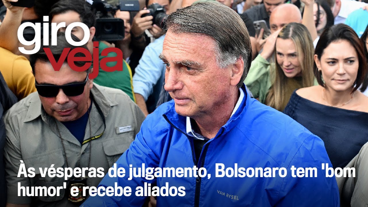 Às vésperas de julgamento, Bolsonaro tem 'bom humor' e recebe aliados | Giro VEJA