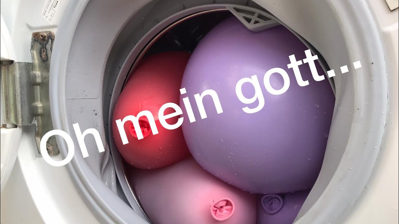 Stress test: 40KG+ WATER BALLONS vs Hoover washing machine (JUMPING included)
