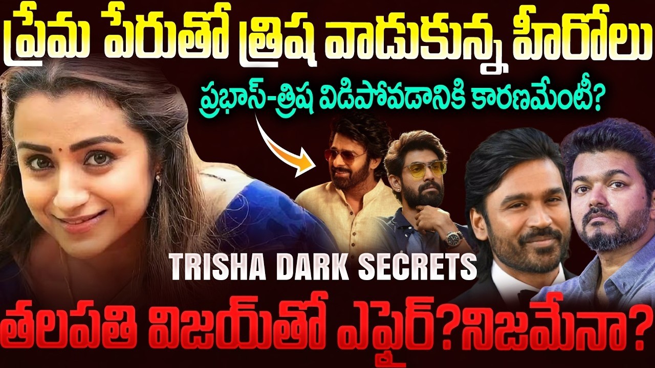 త్రిష జీవితంలో చీకటి నిజాలు| Trishna Vijay Controversy #trisha #prabhas #rana #dhanush #tvkvijay|smp