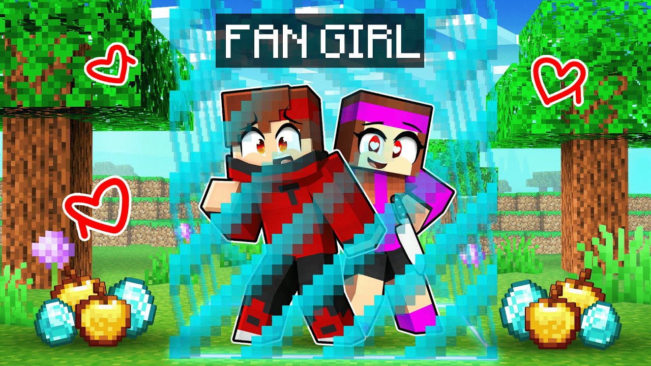 BLOQUÉ sur un BLOCK avec une FAN GIRL FOLLE sur Minecraft !