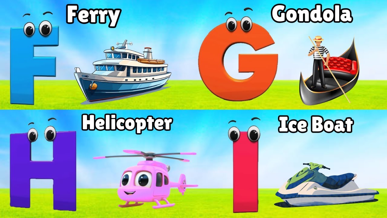 ABC Song Phonics, Transportation Song, ABC Song, Alphabet Educational Song A to Z for kids