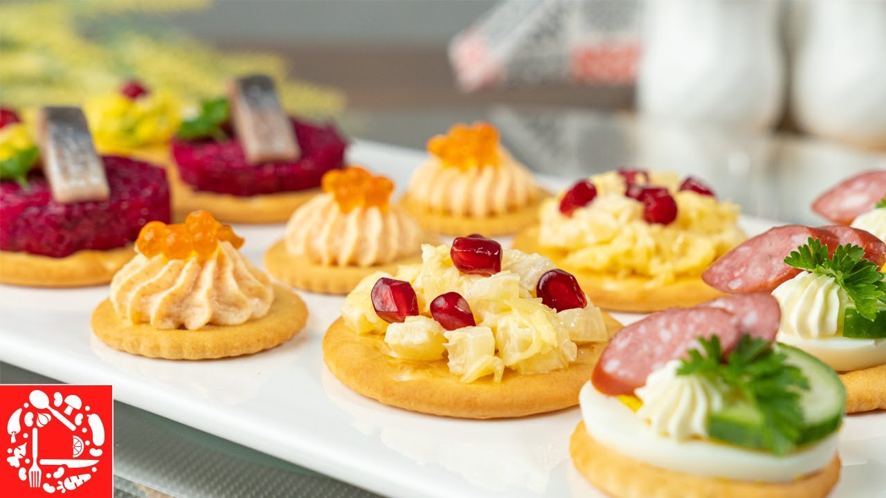 5 ЗАКУСОК НА КРЕКЕРАХ на Праздничный Новогодний стол! Красиво, Вкусно и Бюджетно!