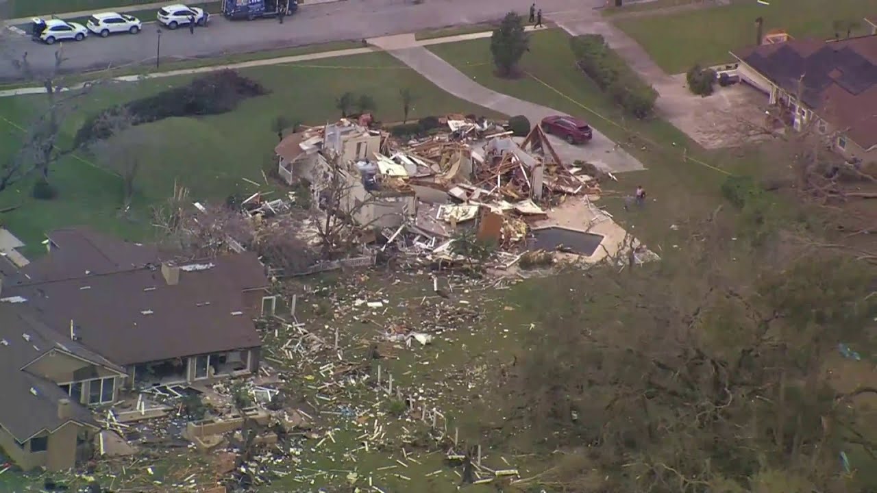 Damage along the path of an EF-2 tornado in Seminole County