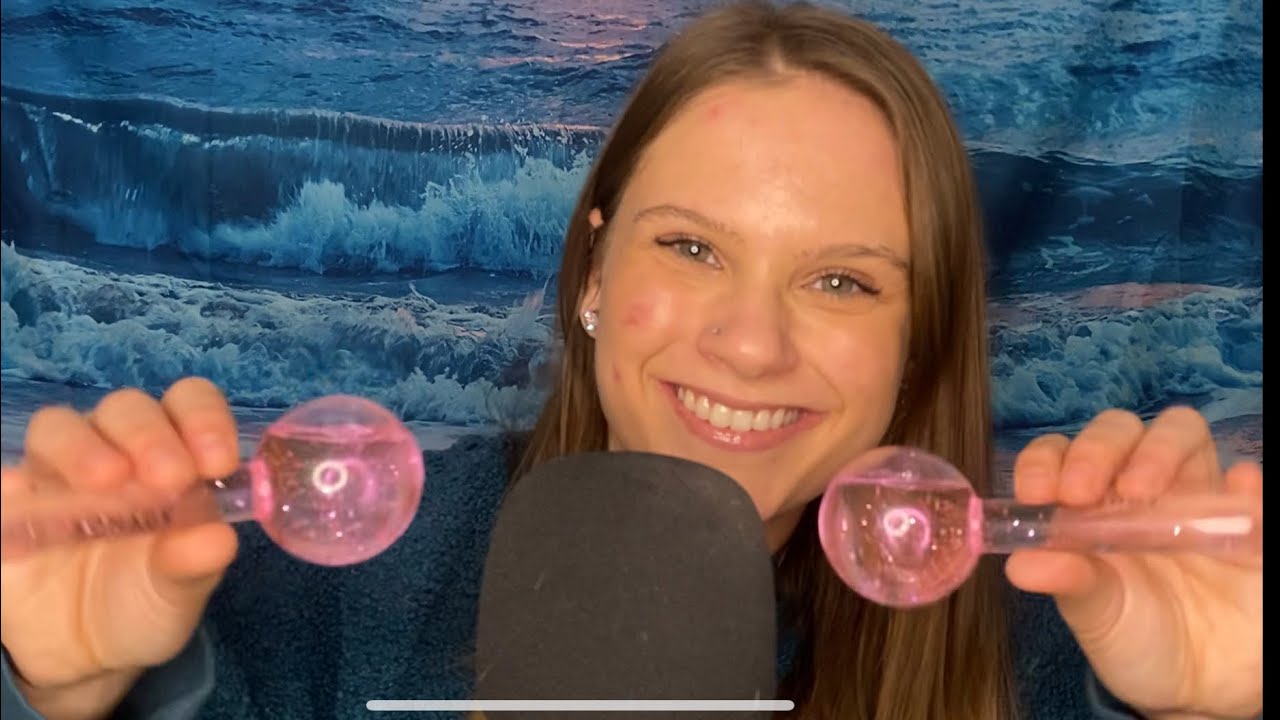 ASMR Facial Ice Globes 🧊 (Water Sounds, Shaking, Bubbles, Whispers)