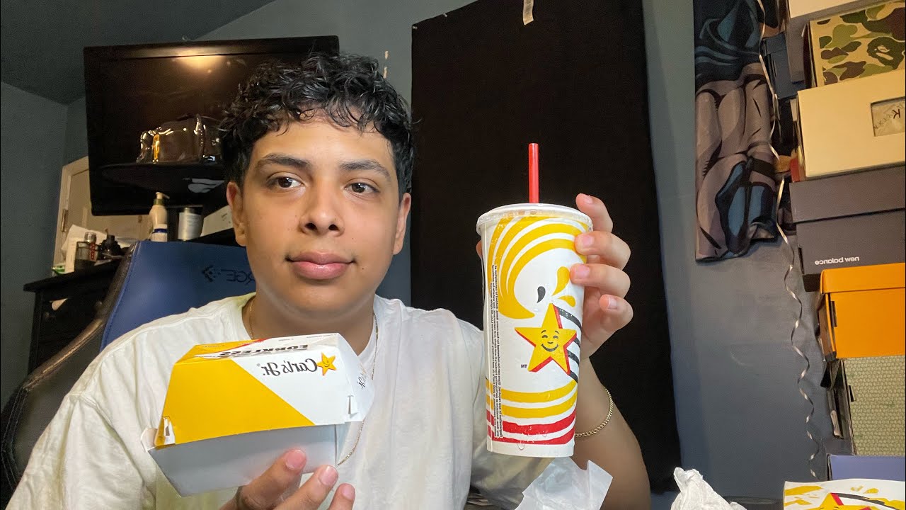 [ASMR] Carls Jr Mukbang (deep convo)