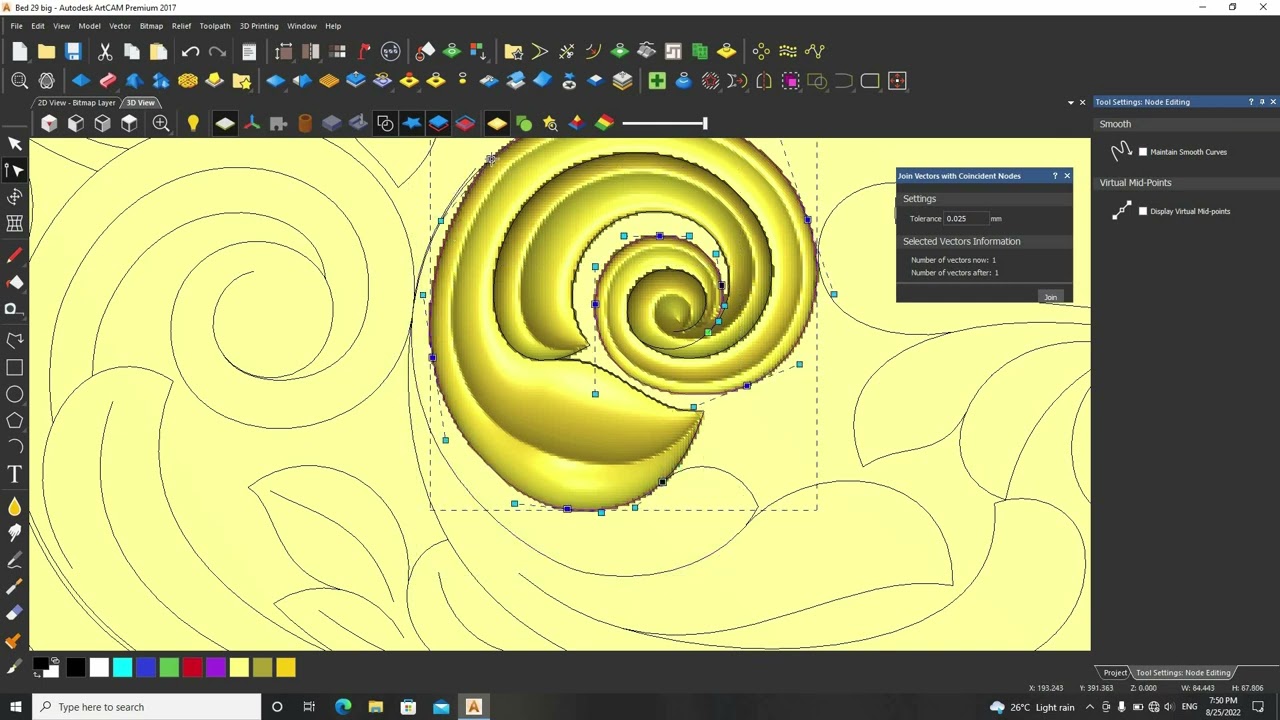 Artcam standard Tutorial // How to Make 3D Design in Artcam part #1 | #artcam #3d