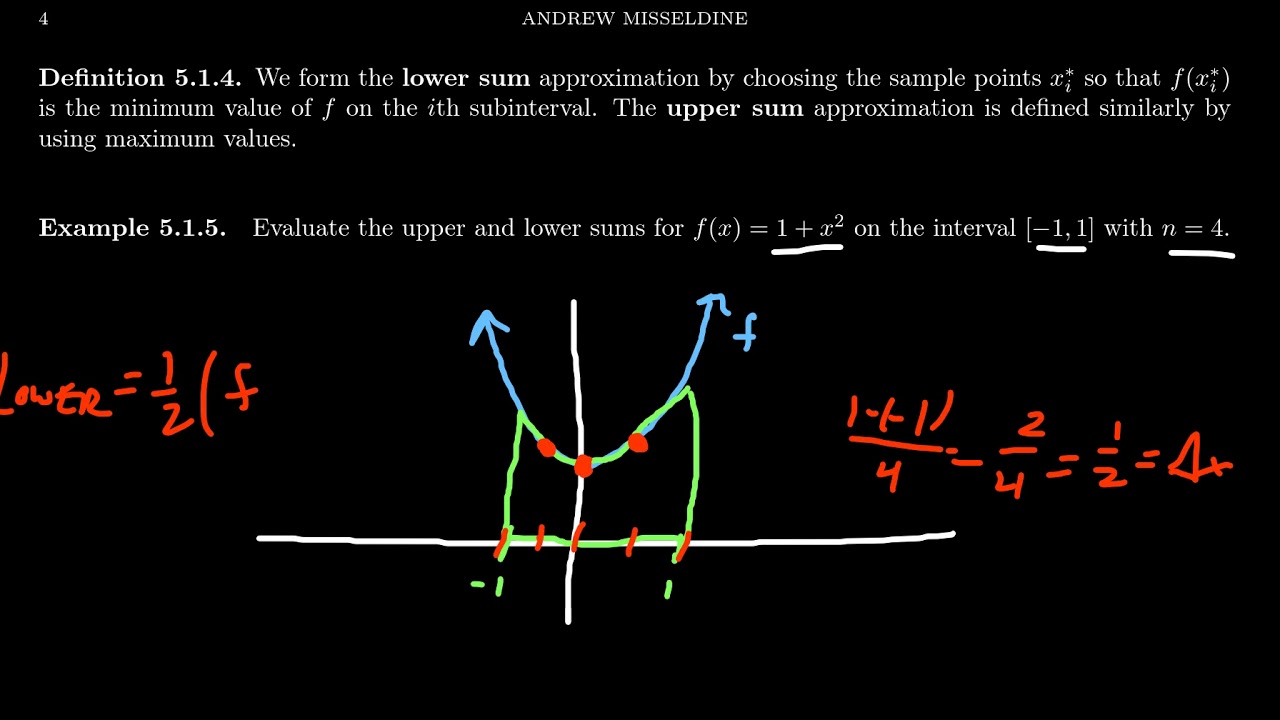 Upper and Lower Sums