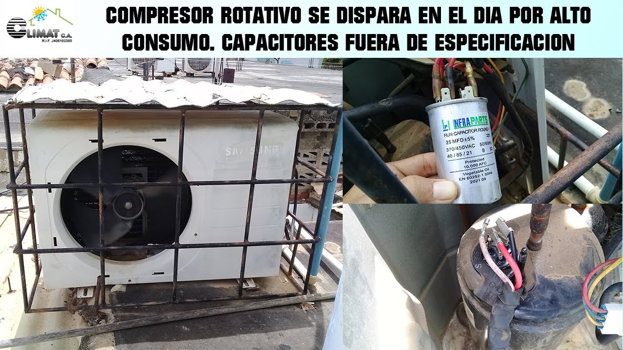 Compresor de aire acondicionado se dispara en el dia. Problemas en capacitores y alto consumo