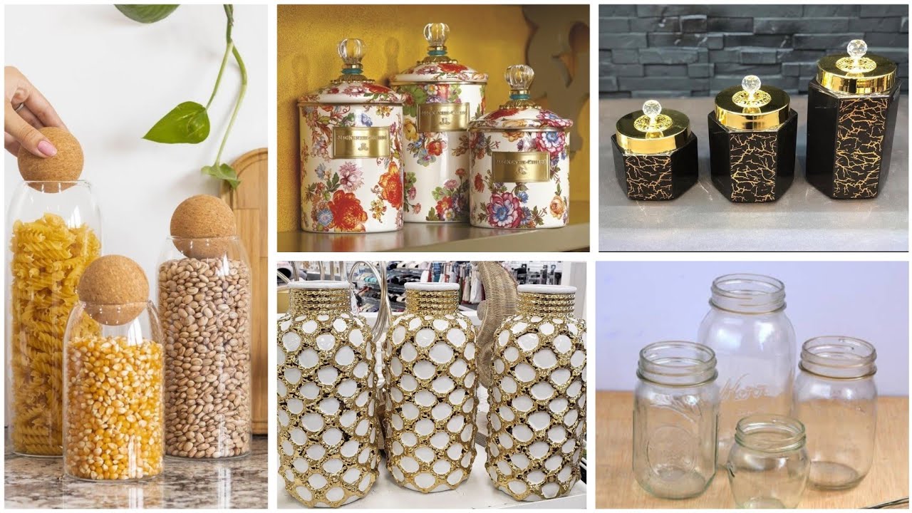 افكار ✨إعادة تدوير♻️ بسيطة وراقية  #قنينات#برطمانات  زجاج#قارورات# DIY recyclage des pots#craft