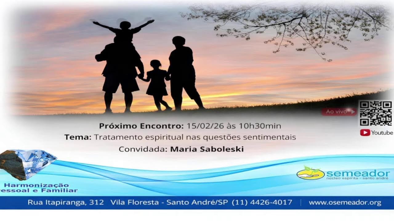 Programa Semeando Boa Nova - 24/01/2026 - TEMA: O Evangelho no Lar - CONVIDADO(A): Luis Cláudio