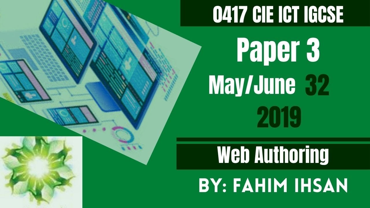 IGCSE ICT 0417/P32/2019 May - June (Web Page)