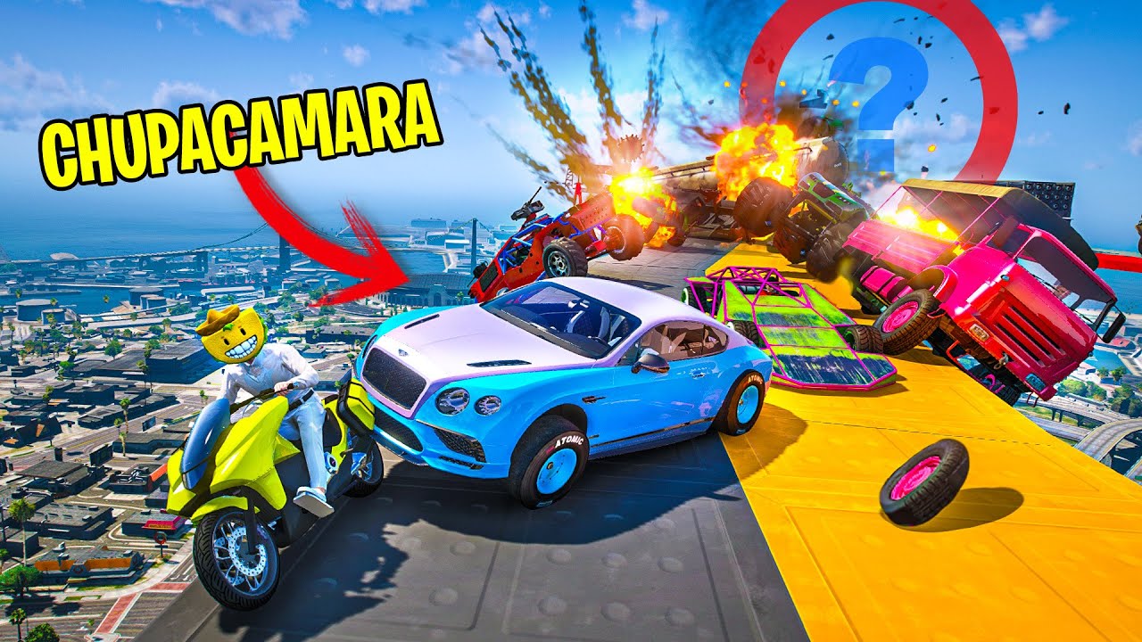 CARA A CARA CON COCHES ALEATORIOS Y EL ÚLTIMO EXPLOTA! UN CHUPACÁMARA ME ATACA!! - GTA 5 ONLINE
