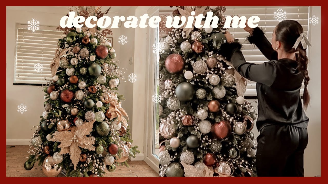 DECORATING MY CHRISTMAS TREE 2023 | brown, forest green & champagne gold ✨