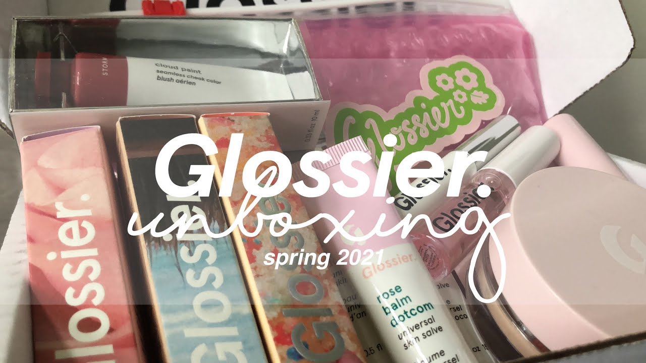 HUGE GLOSSIER HAUL AND UNBOXING SPRING 2021 *discount code*