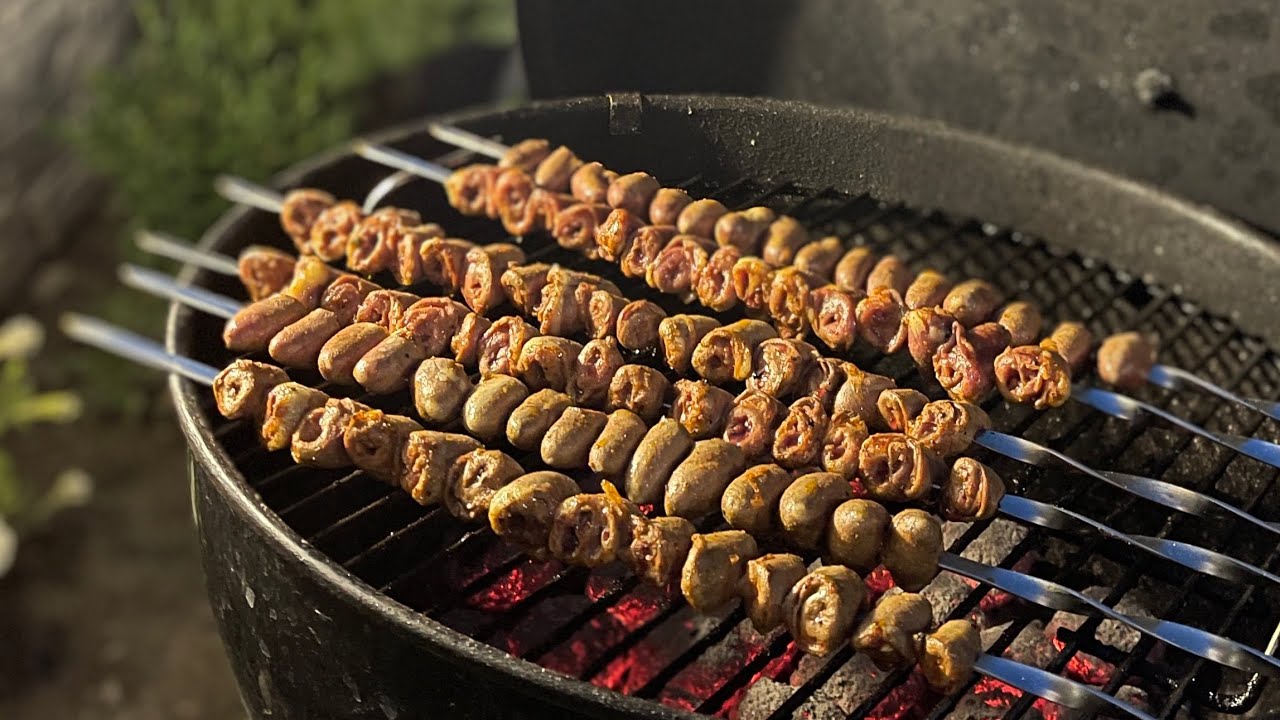 Куриные Сердечки на Мангале Рецепт. Шашлык из куриных сердечек. Блюдо на Мангале Гриль.