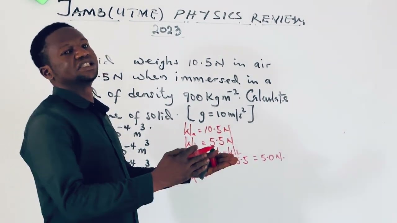 Jamb UTME Physics on Volume of Solid @takadun 