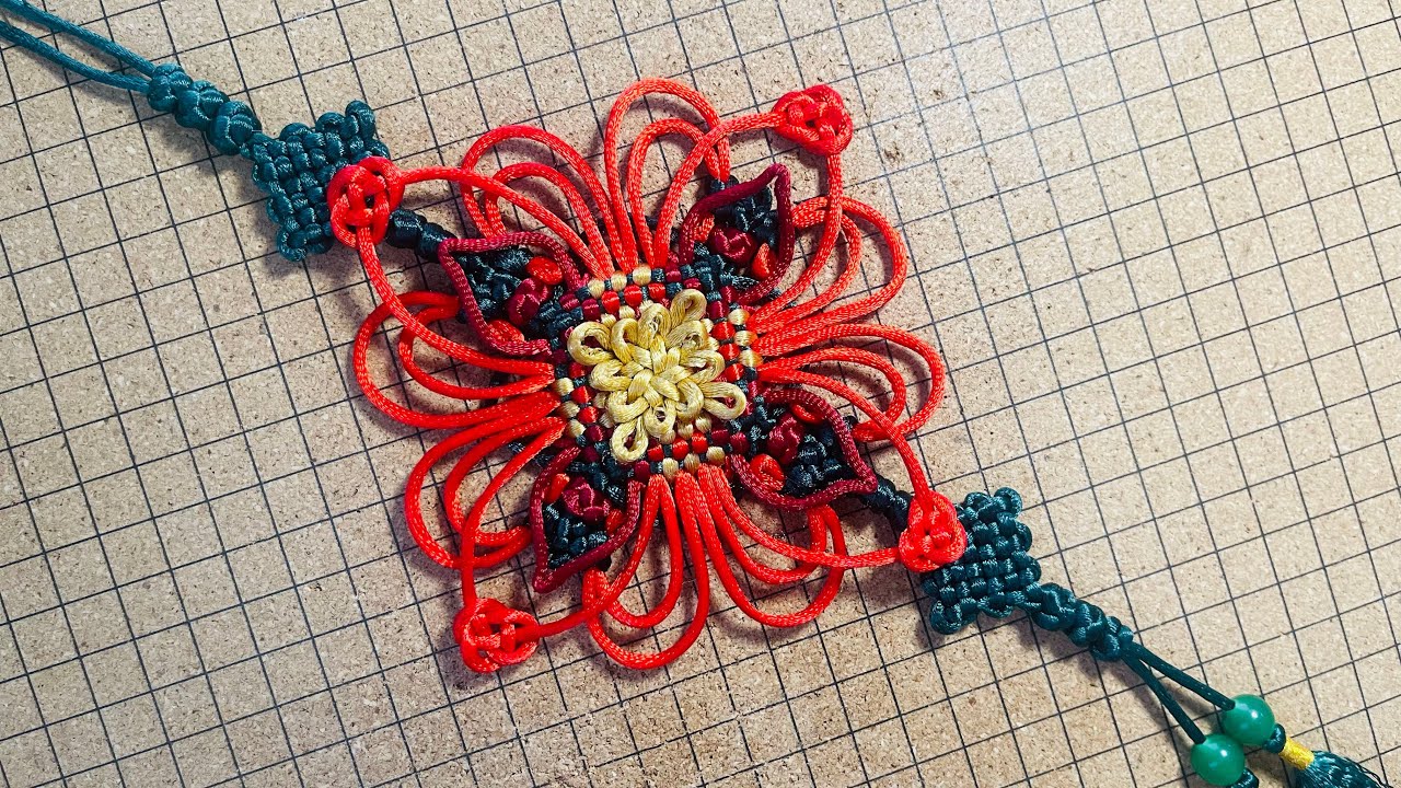 编绳结Diy花开挂饰制作过程2/knots