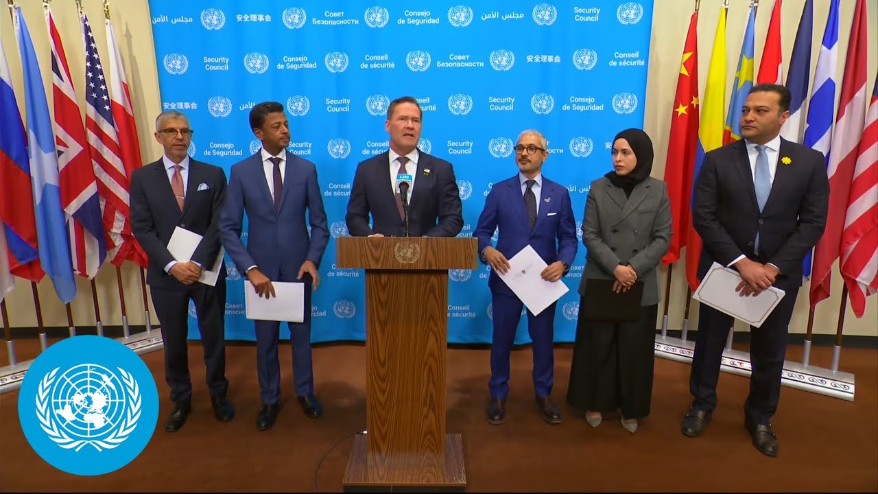 Strait of Hormuz Draft Resolution - Joint Media Stakeout | United Nations