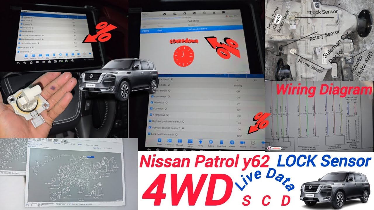 P182B C1118 P1830 Fault Nissan Patrol y62 Lock Postion Sensor wiring Diagram And Live Data